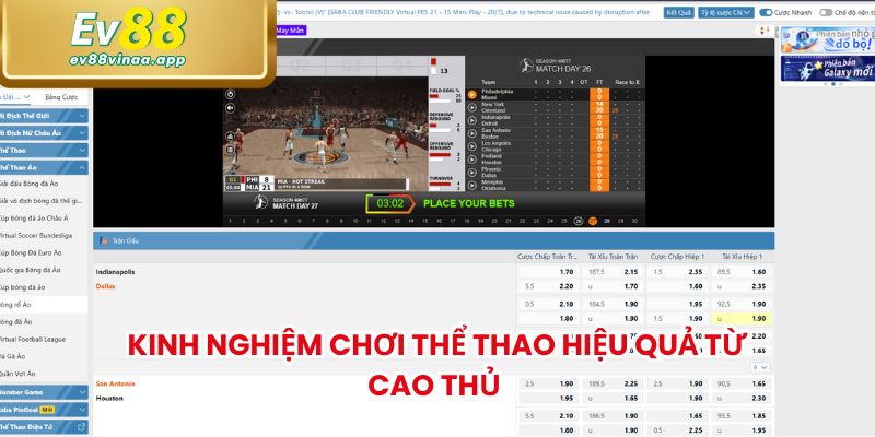 Kinh nghiệm chơi thể thao hiệu quả từ cao thủ