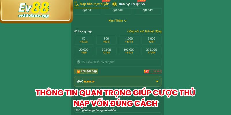 Thông tin quan trọng giúp cược thủ nạp vốn đúng cách