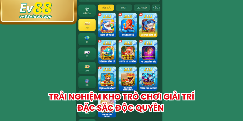 Trải nghiệm kho trò chơi giải trí đặc sắc độc quyền