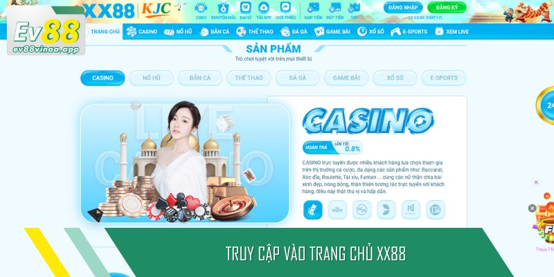 Truy cập vào trang chủ XX88
